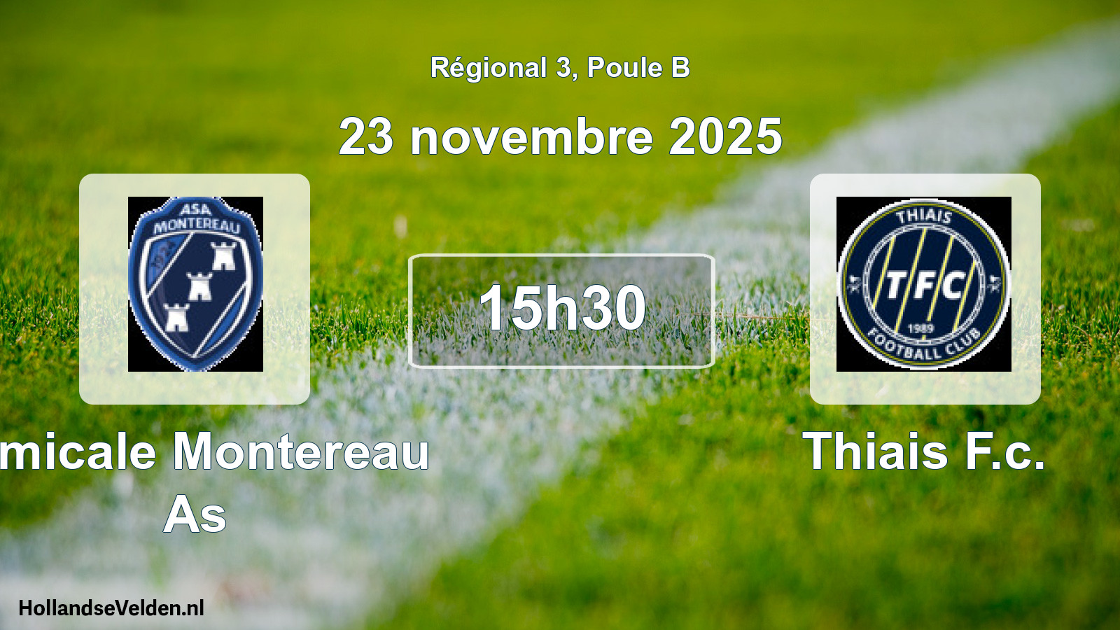 Geplande wedstrijd: Amicale Montereau As - Thiais F.c. (23 novembre 2025)