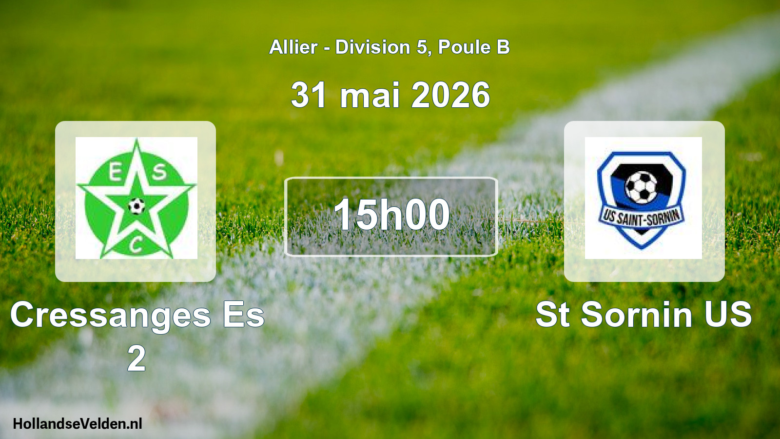 Match programmé: Cressanges Es 2 - St Sornin US (31 mai 2026)
