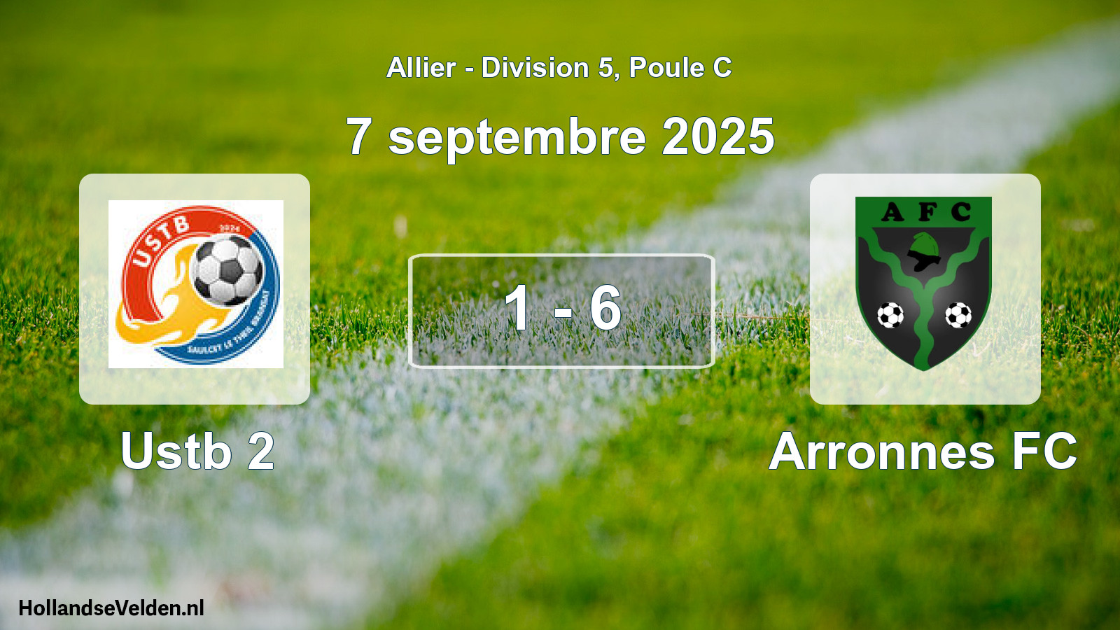 Match joué: Ustb 2 - Arronnes FC 1 - 6 (7 septembre 2025)