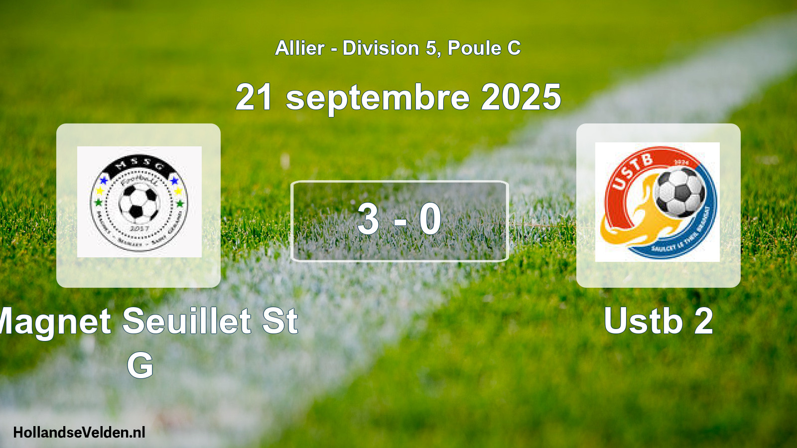Match joué: Magnet Seuillet St G - Ustb 2 3 - 0 (21 septembre 2025)