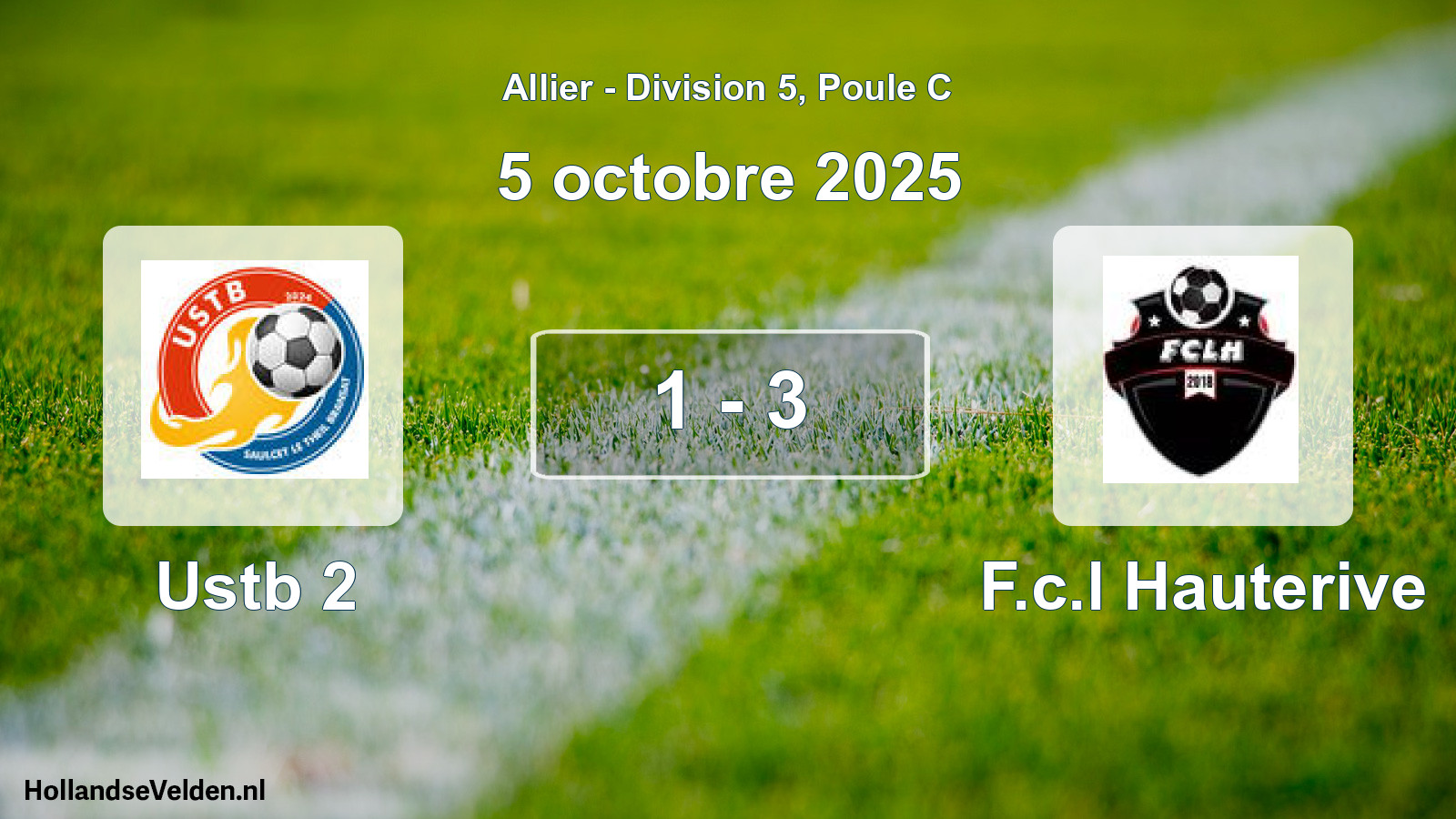 Match joué: Ustb 2 - F.c.l Hauterive 1 - 3 (5 octobre 2025)