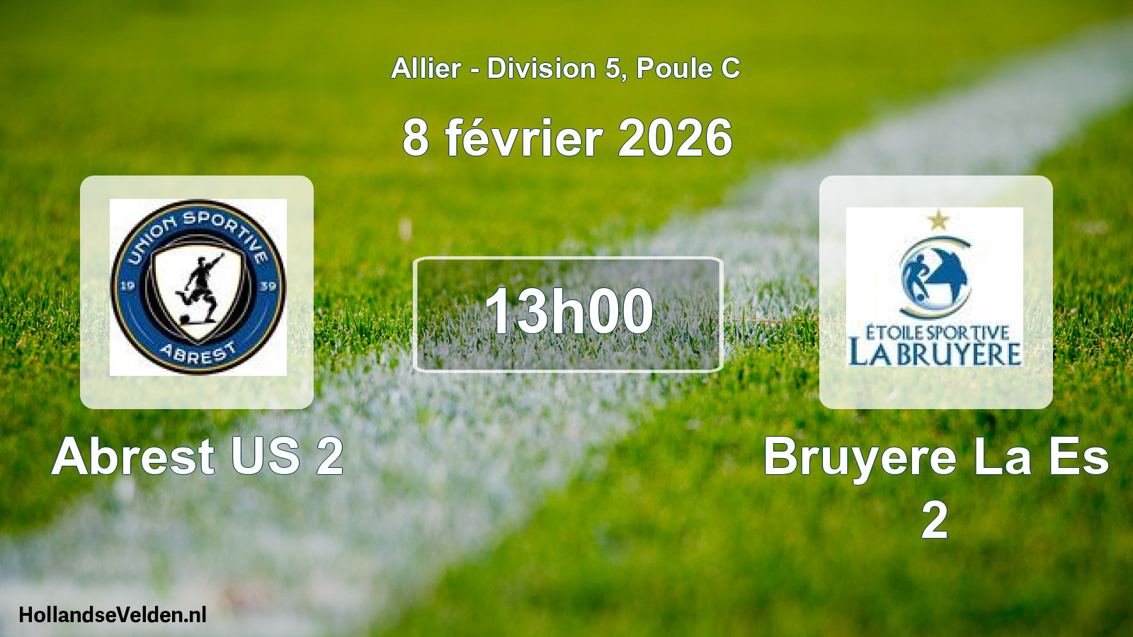 Match programmé: Abrest US 2 - Bruyere La Es 2 (8 février 2026)