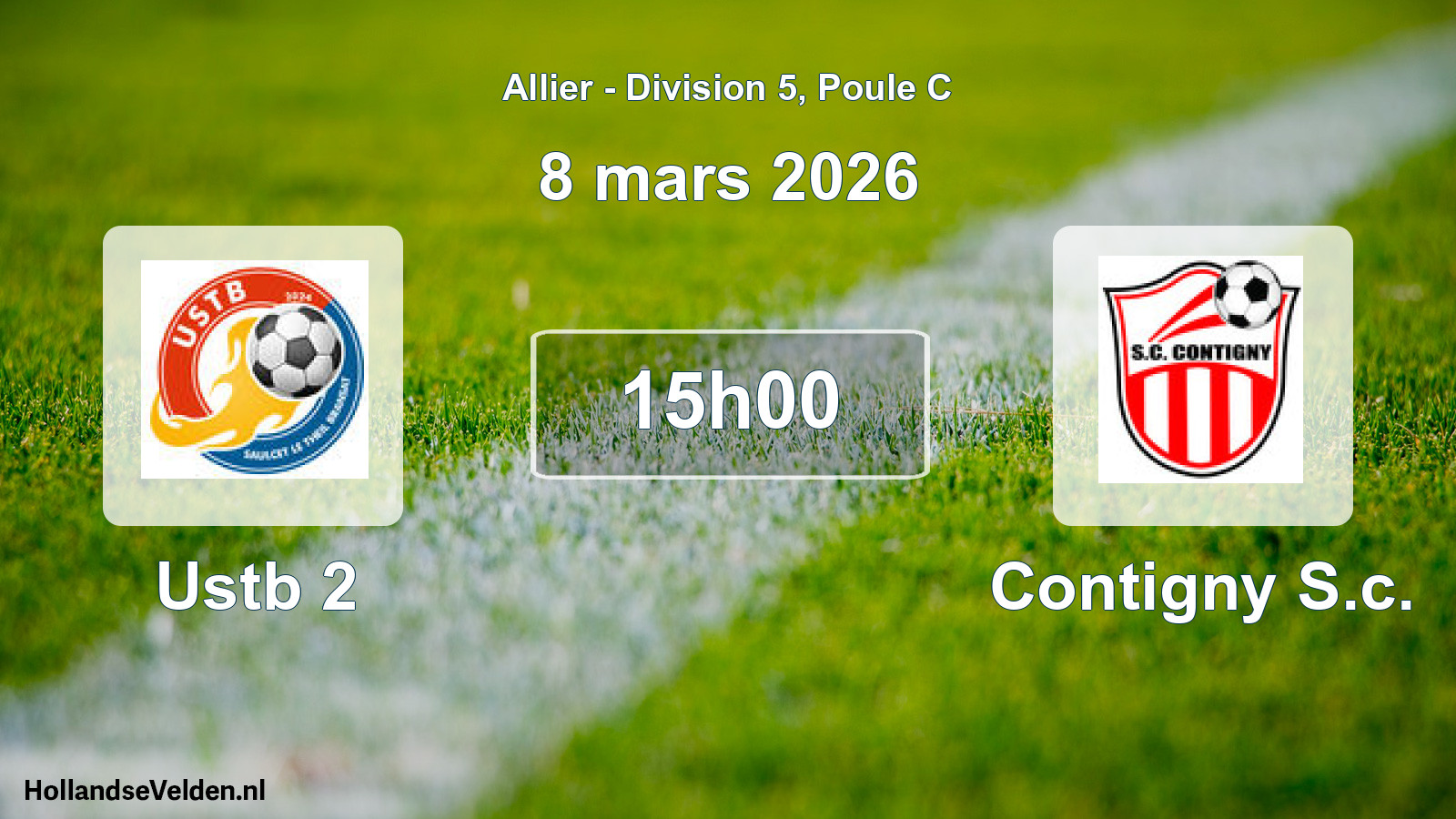 Match programmé: Ustb 2 - Contigny S.c. (8 mars 2026)