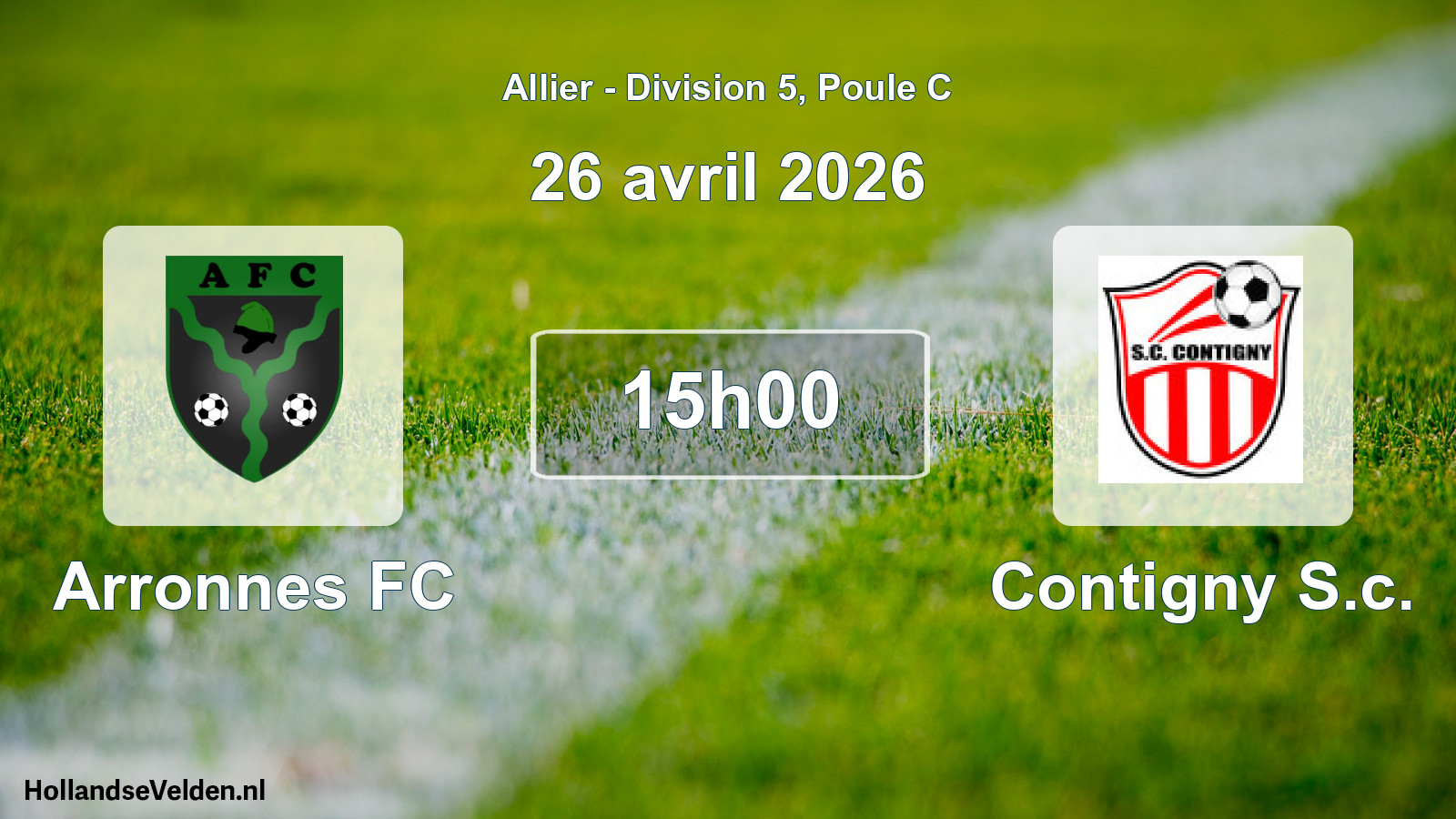 Geplande wedstrijd: Arronnes FC - Contigny S.c. (26 april 2026)