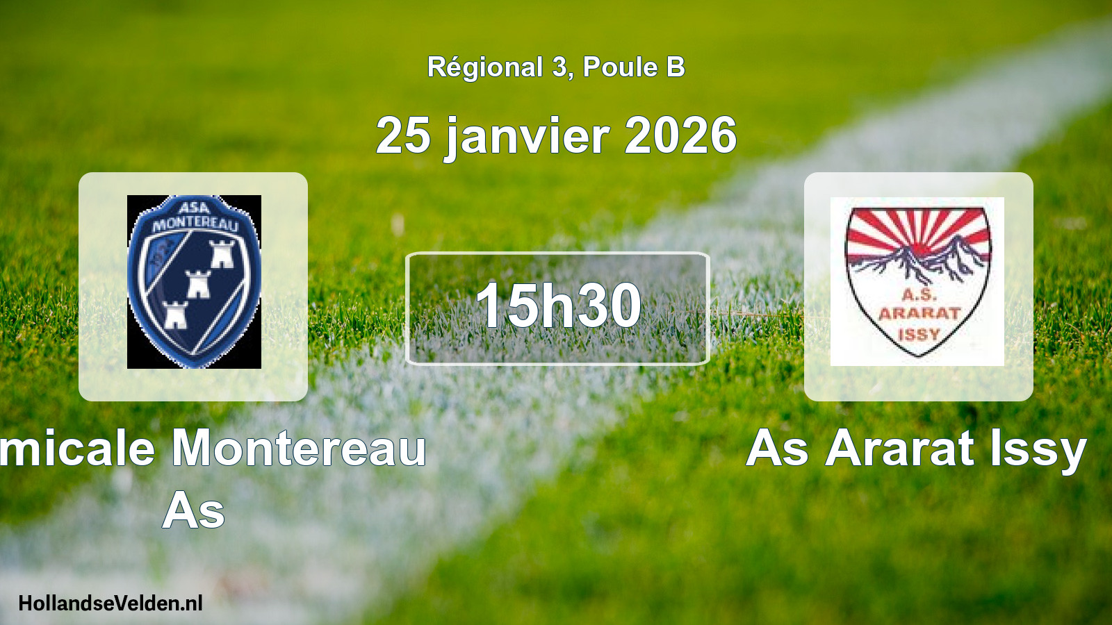 Geplande wedstrijd: Amicale Montereau As - As Ararat Issy (25 januari 2026)