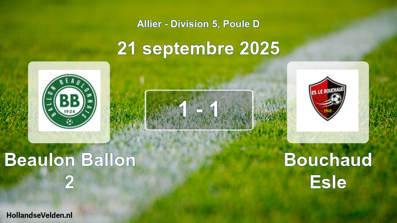Gespeelde wedstrijd: Beaulon Ballon 2 - Bouchaud Esle 1 - 1 (21 september 2025)