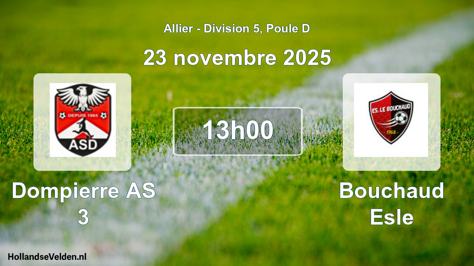 Scheduled Match: Dompierre AS 3 - Bouchaud Esle (23 November 2025)