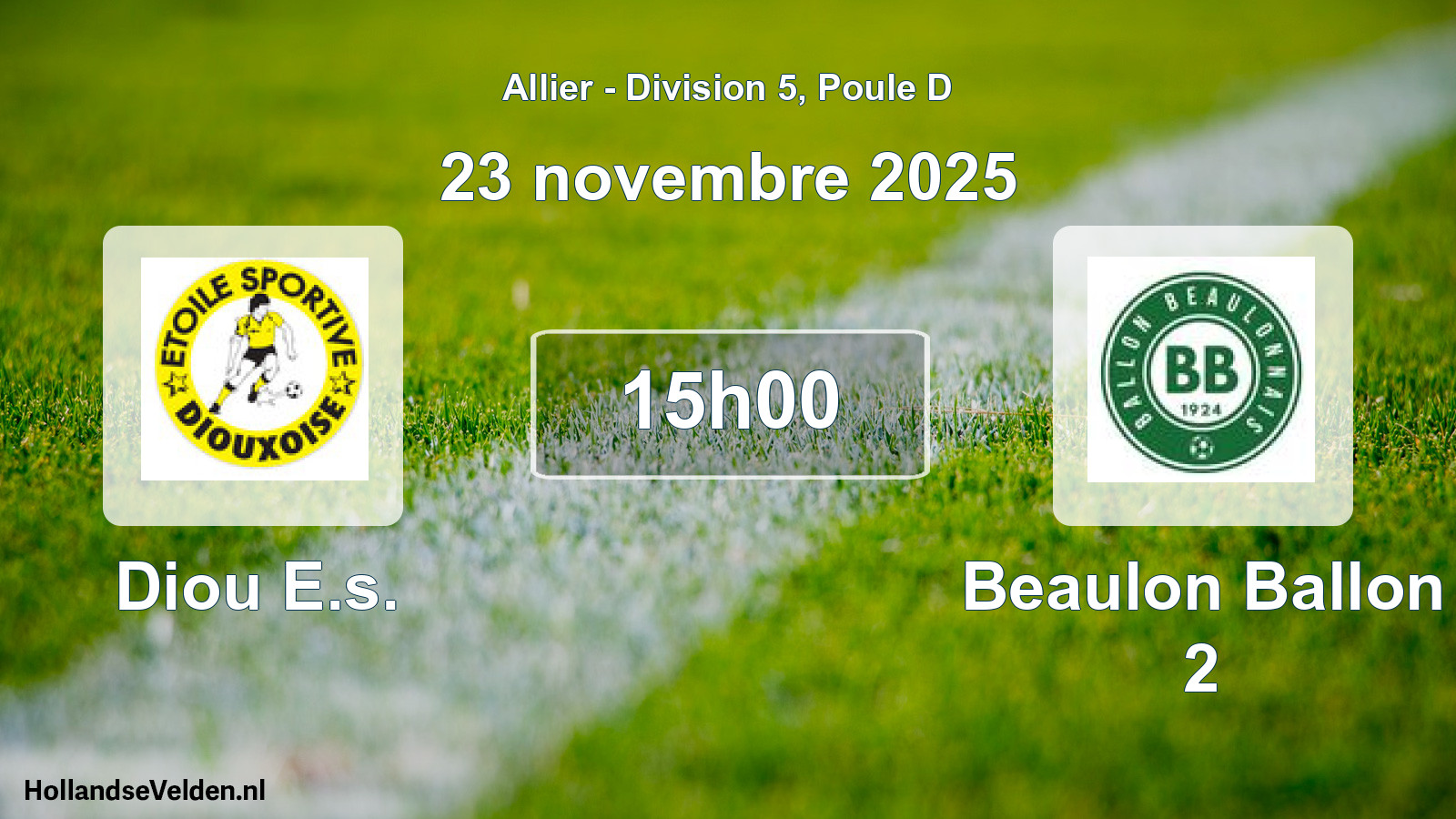 Scheduled Match: Diou E.s. - Beaulon Ballon 2 (23 November 2025)