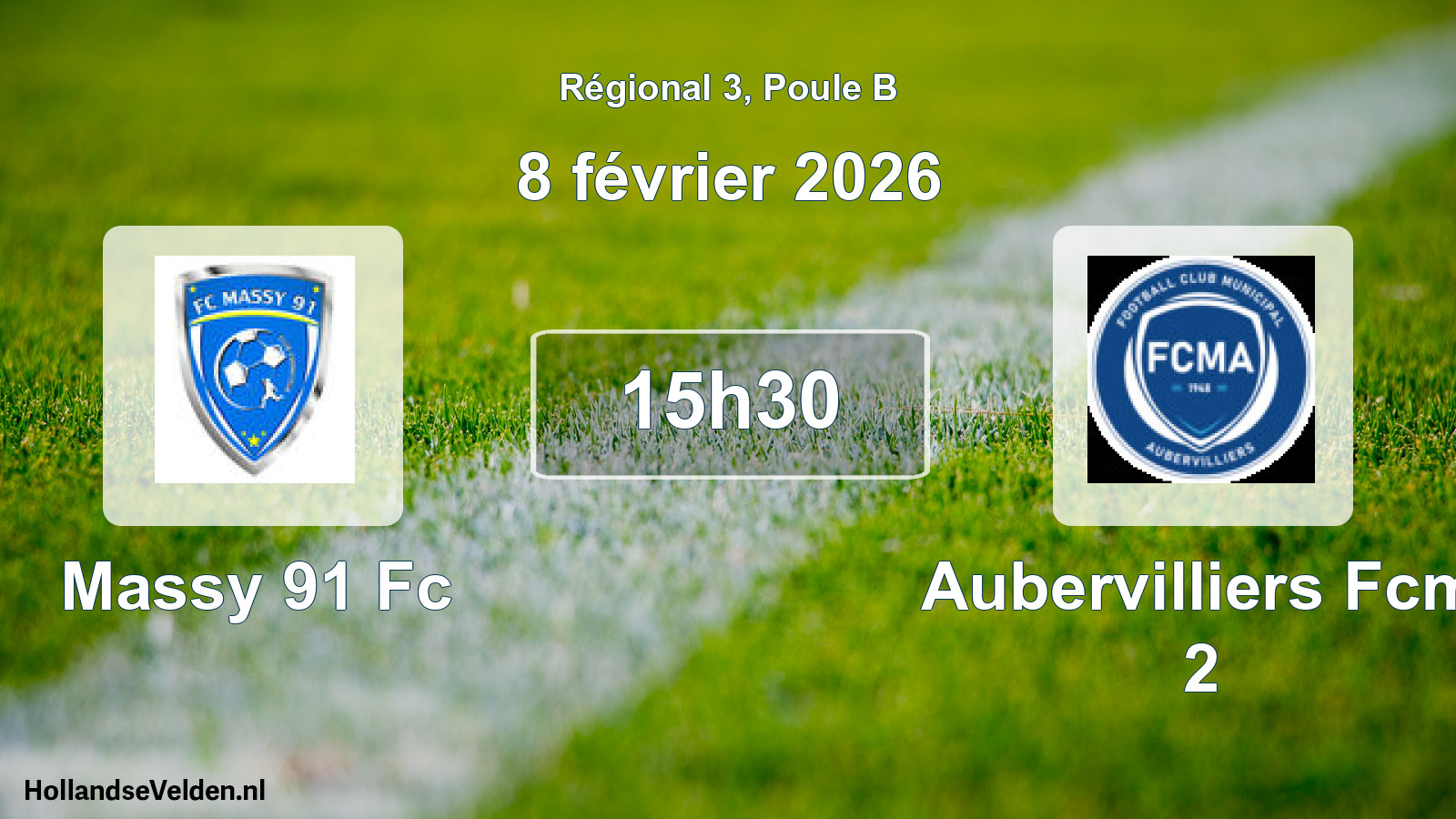 Geplande wedstrijd: Massy 91 Fc - Aubervilliers Fcm 2 (8 februari 2026)