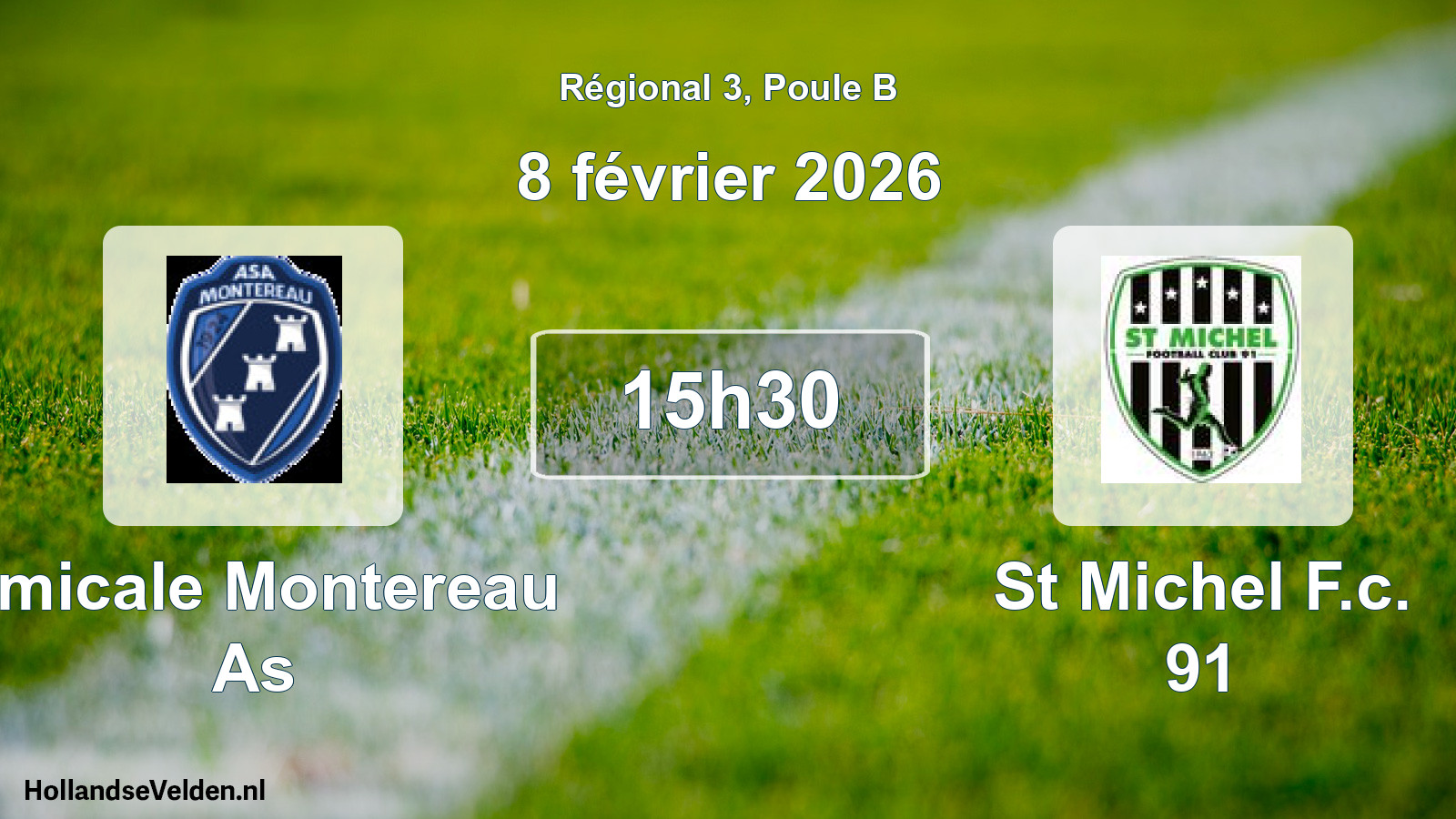 Geplande wedstrijd: Amicale Montereau As - St Michel F.c. 91 (8 février 2026)