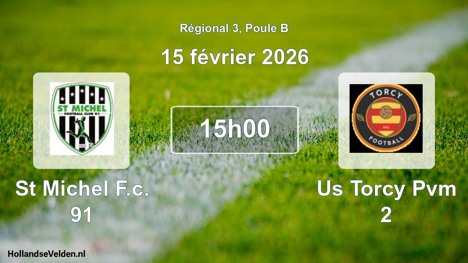 Geplande wedstrijd: St Michel F.c. 91 - Us Torcy Pvm 2 (15 février 2026)