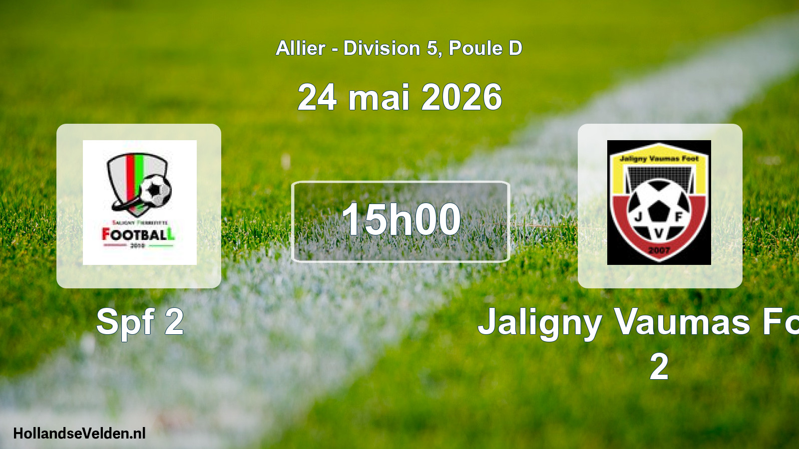 Geplande wedstrijd: Spf 2 - Jaligny Vaumas Foot 2 (24 mei 2026)