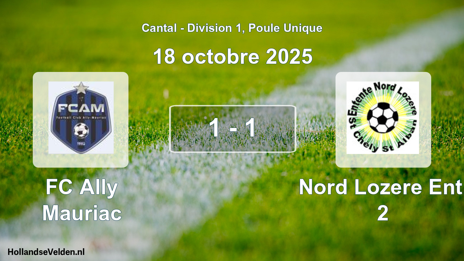 Gespeelde wedstrijd: FC Ally Mauriac - Nord Lozere Ent. 2 1 - 1 (18 oktober 2025)