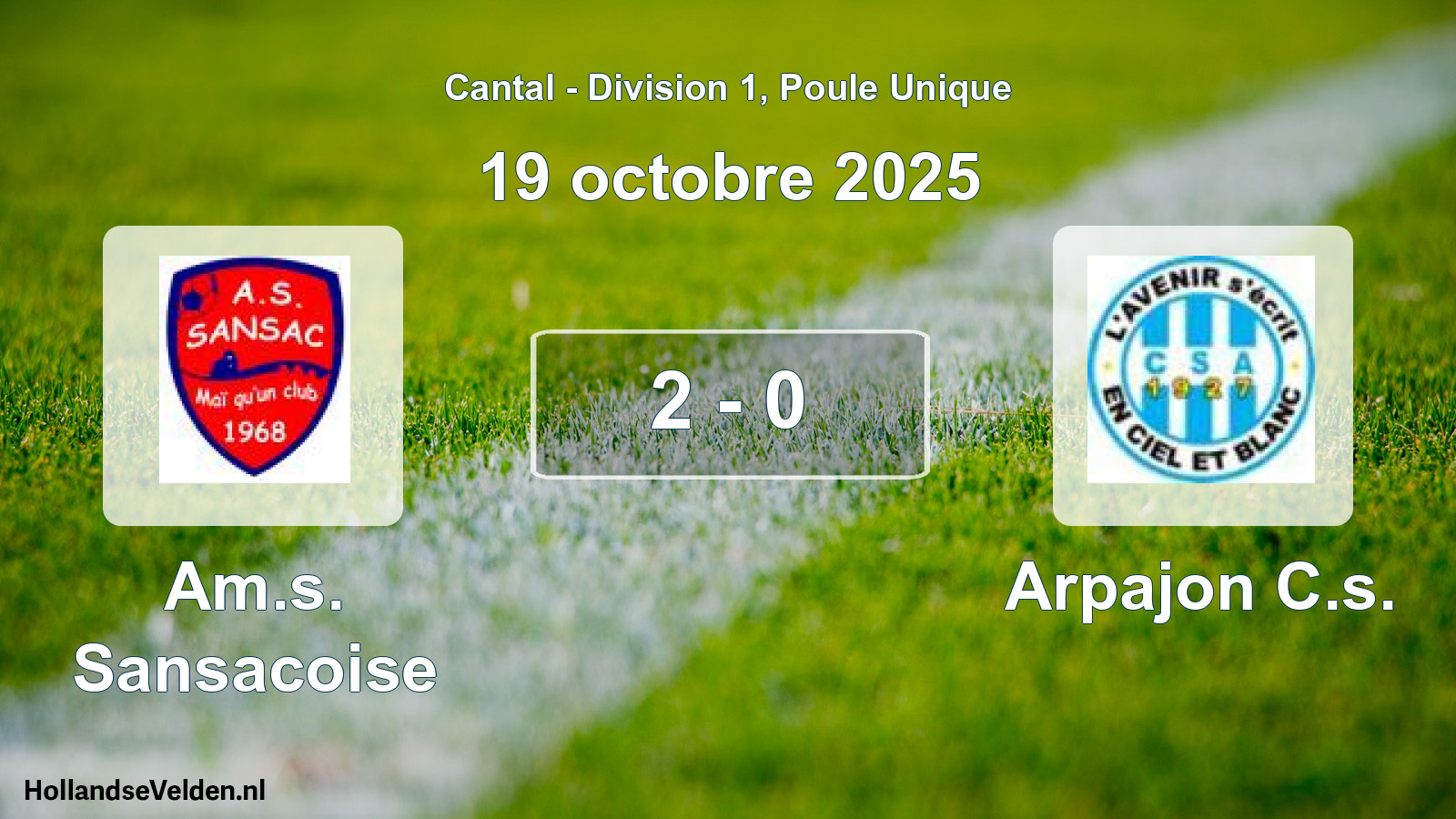 Gespeelde wedstrijd: Am.s. Sansacoise - Arpajon C.s. 2 - 0 (19 oktober 2025)
