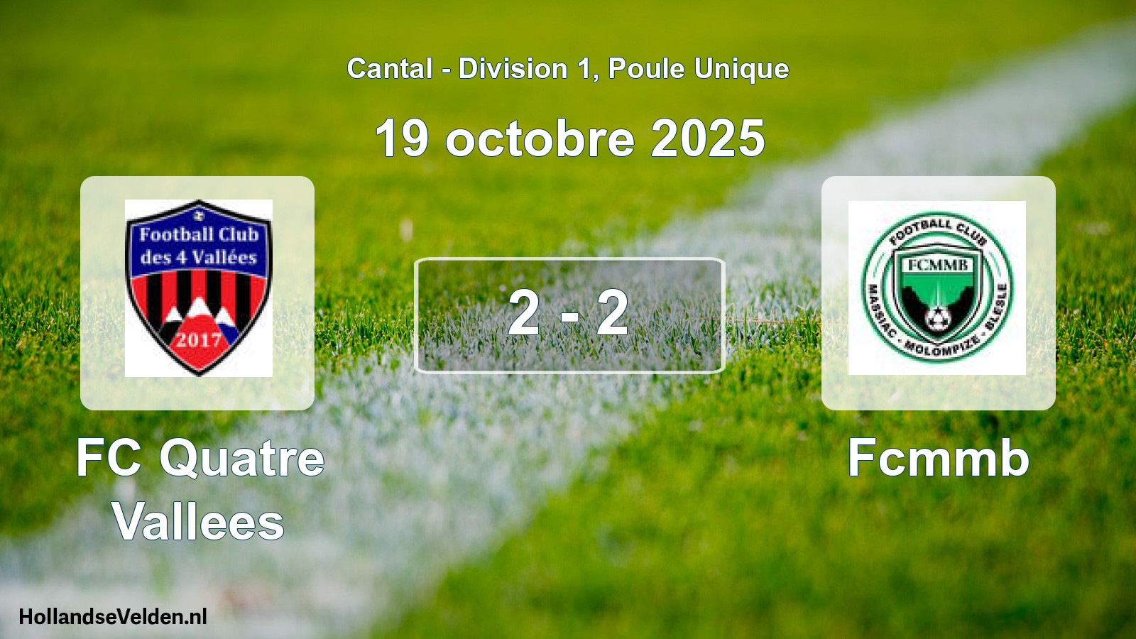 Gespeelde wedstrijd: FC Quatre Vallees - Fcmmb 2 - 2 (19 oktober 2025)