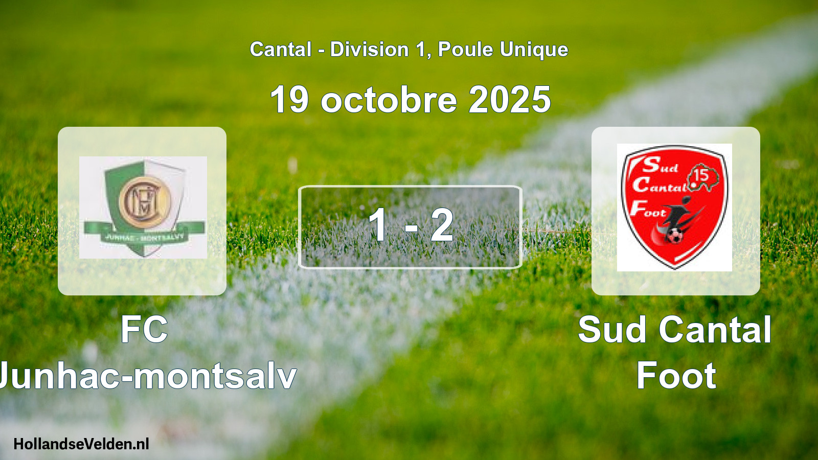 Gespeelde wedstrijd: FC Junhac-montsalv - Sud Cantal Foot 1 - 2 (19 oktober 2025)