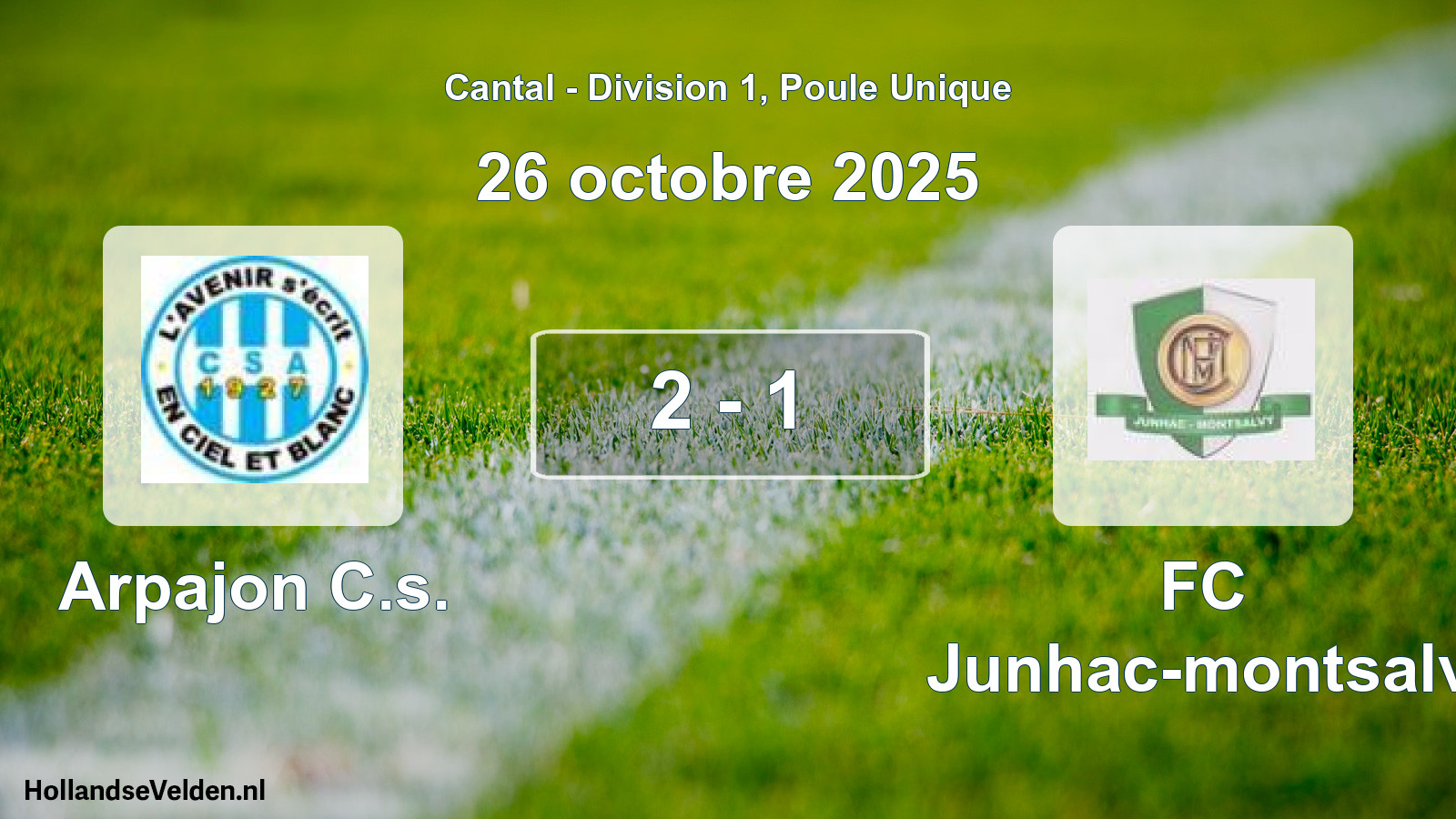 Match joué: Arpajon C.s. - FC Junhac-montsalv 2 - 1 (26 octobre 2025)