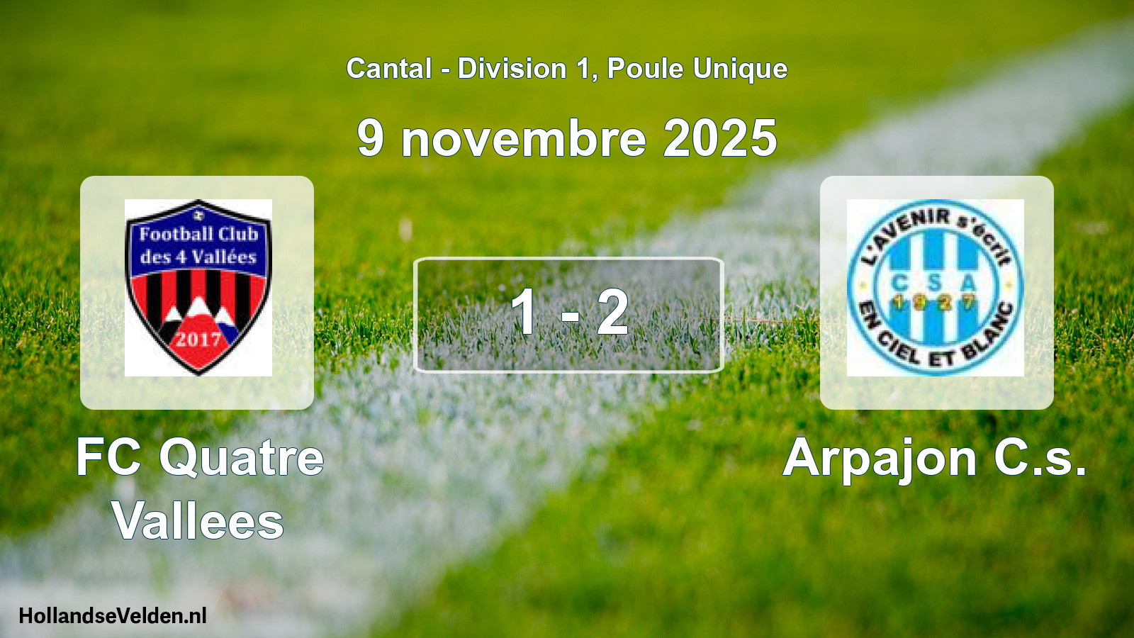Total number of matches played: FC Quatre Vallees - Arpajon C.s. 1 - 2 (9 November 2025)