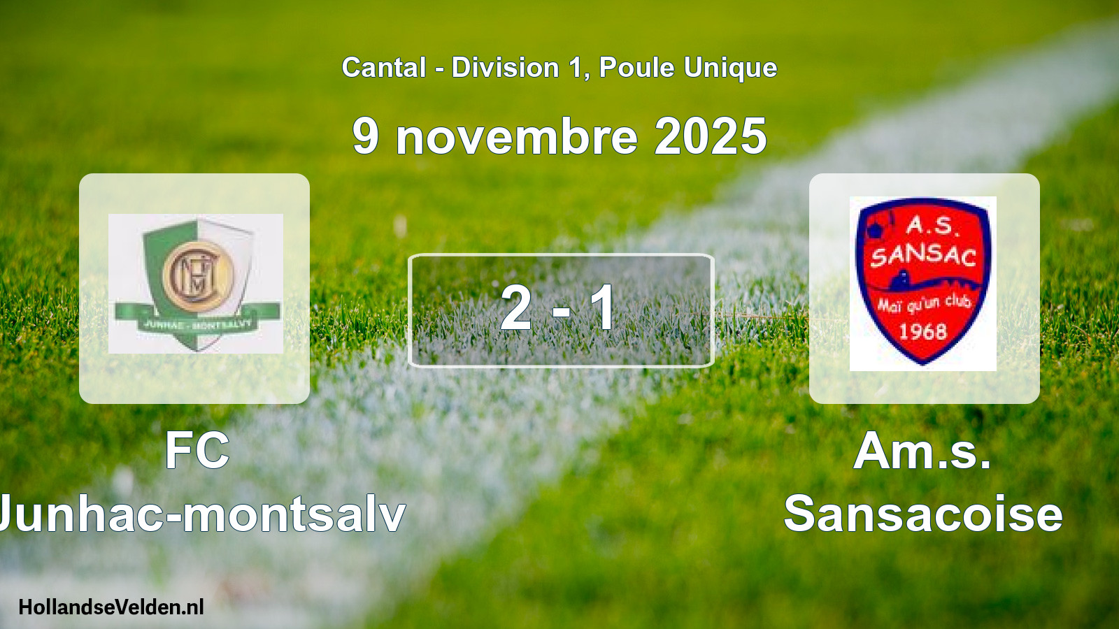Gespeelde wedstrijd: FC Junhac-montsalv - Am.s. Sansacoise 2 - 1 (9 november 2025)