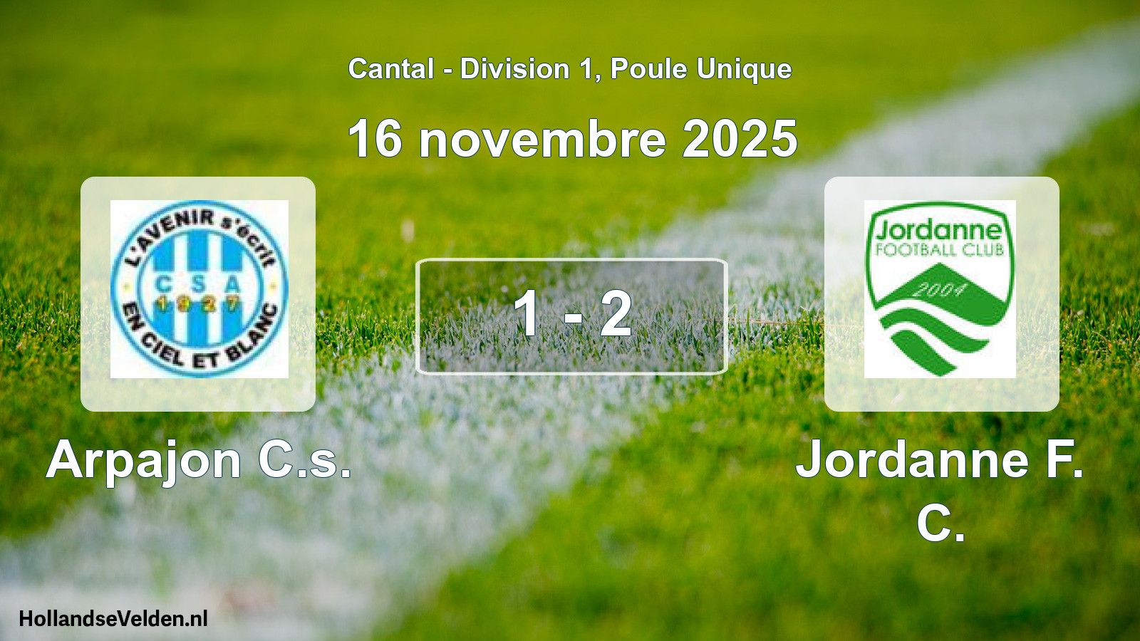 Gespeelde wedstrijd: Arpajon C.s. - Jordanne F. C. 1 - 2 (16 november 2025)