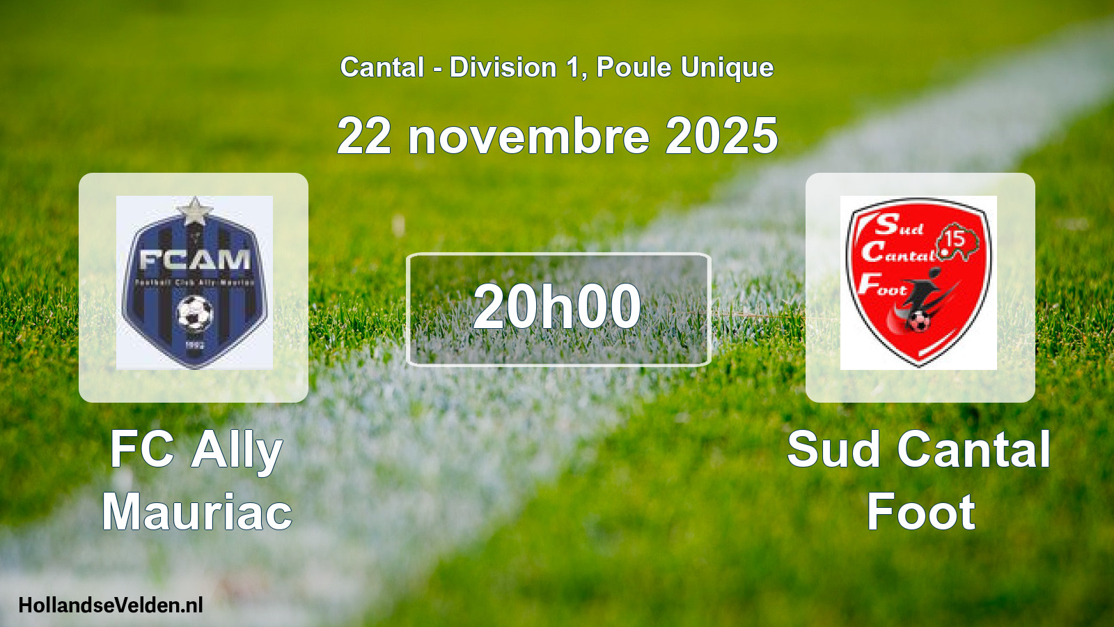 Geplande wedstrijd: FC Ally Mauriac - Sud Cantal Foot (22 november 2025)