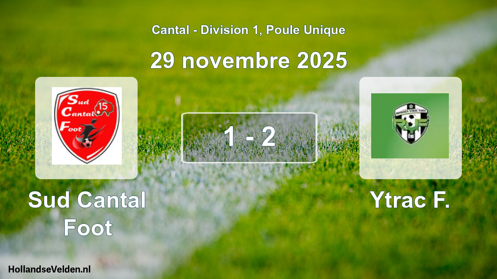 Gespeelde wedstrijd: Sud Cantal Foot - Ytrac F. 1 - 2 (29 november 2025)