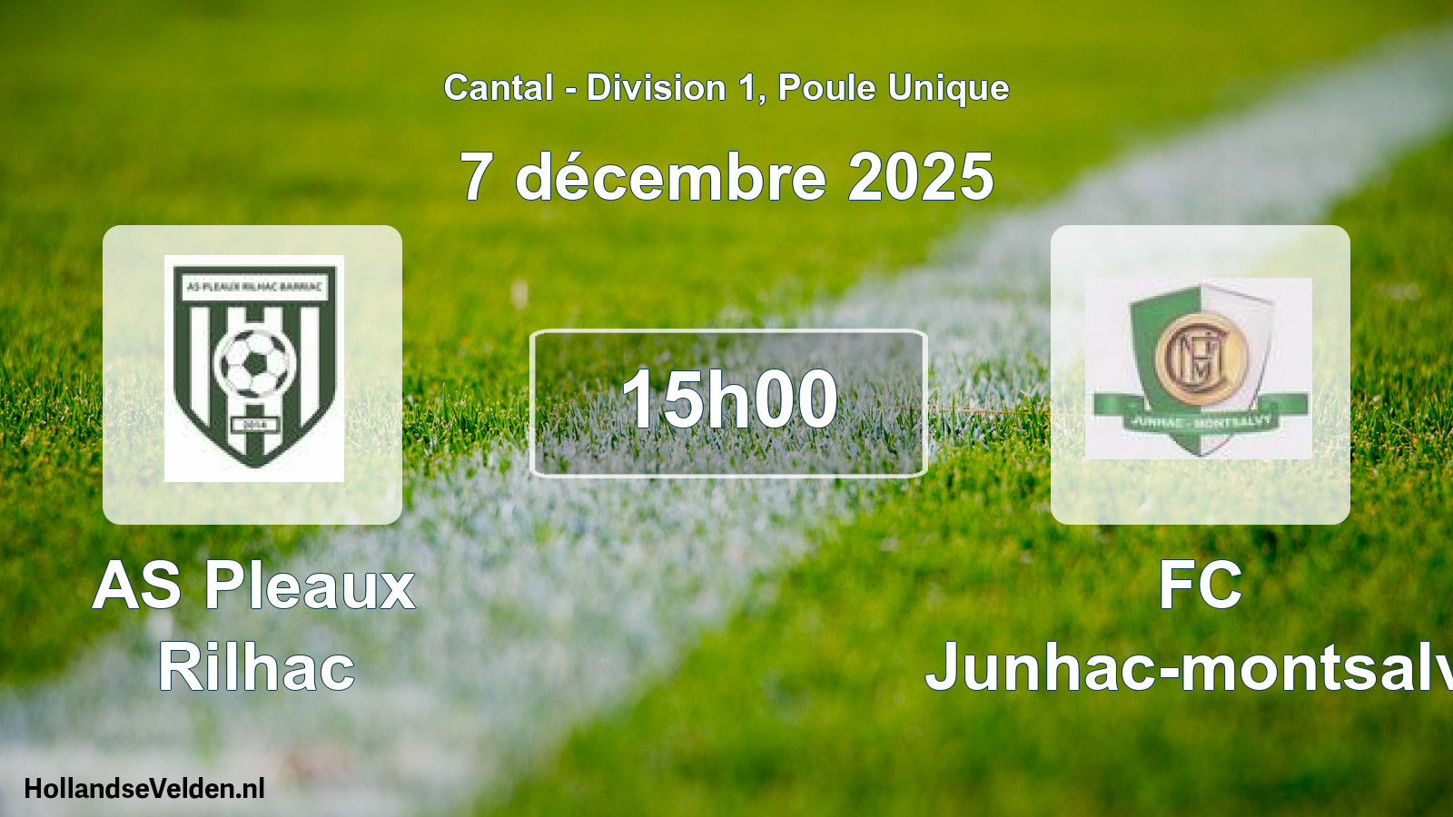 Geplande wedstrijd: AS Pleaux Rilhac - FC Junhac-montsalv (7 december 2025)