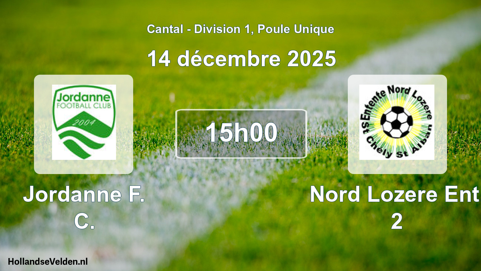 Geplande wedstrijd: Jordanne F. C. - Nord Lozere Ent. 2 (14 december 2025)