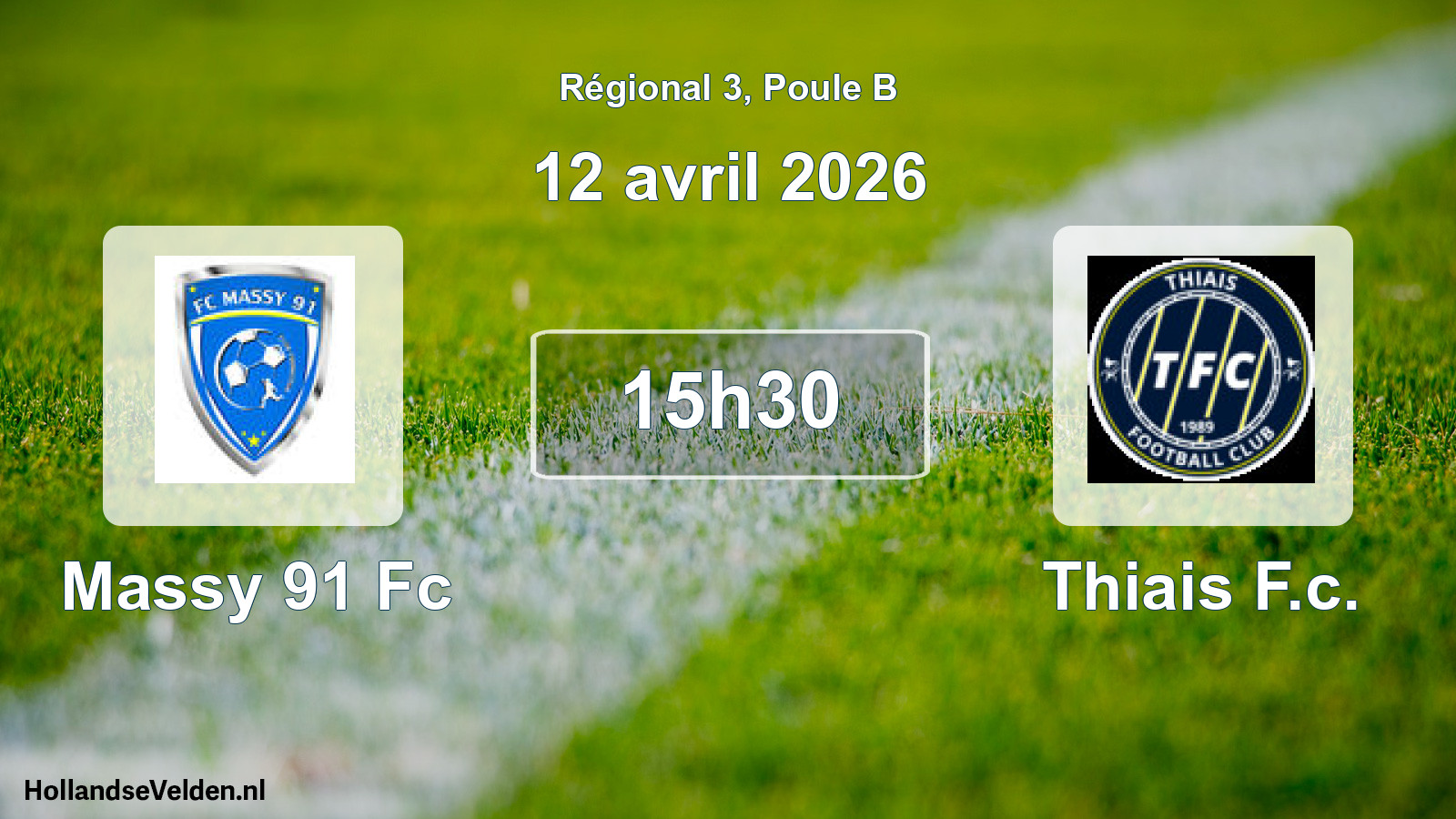 Geplande wedstrijd: Massy 91 Fc - Thiais F.c. (12 avril 2026)