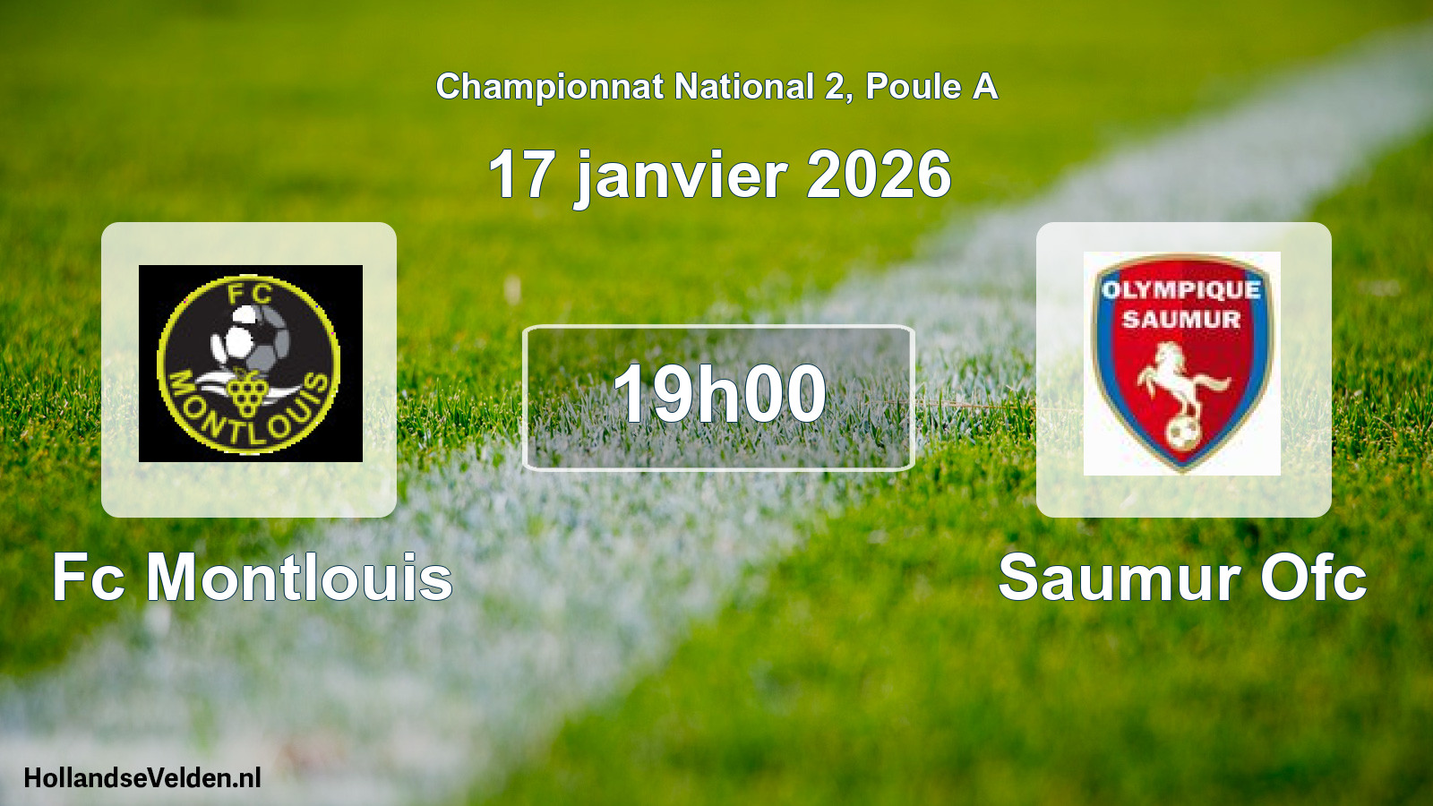 Scheduled Match: Fc Montlouis - Saumur Ofc (17 January 2026)