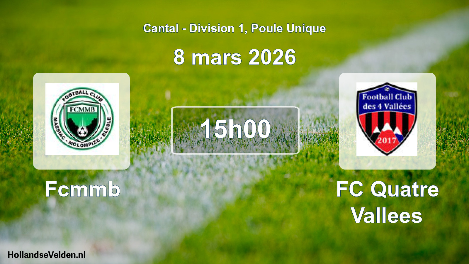 Geplande wedstrijd: Fcmmb - FC Quatre Vallees (8 maart 2026)