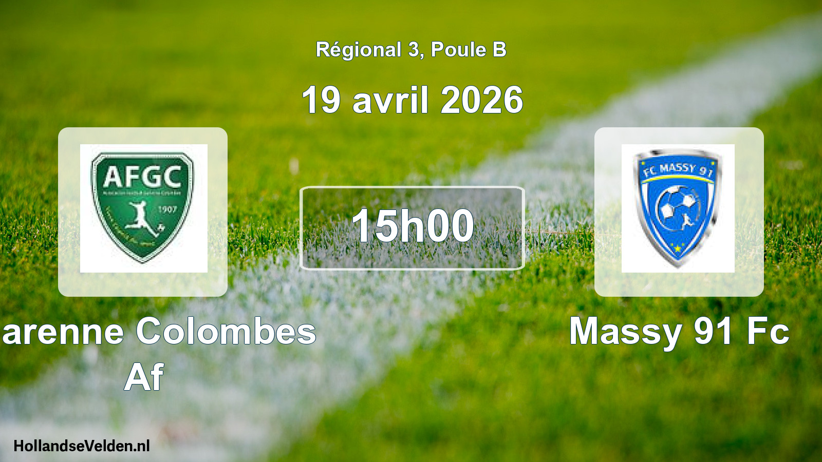 Scheduled Match: Garenne Colombes Af - Massy 91 Fc (19 April 2026)