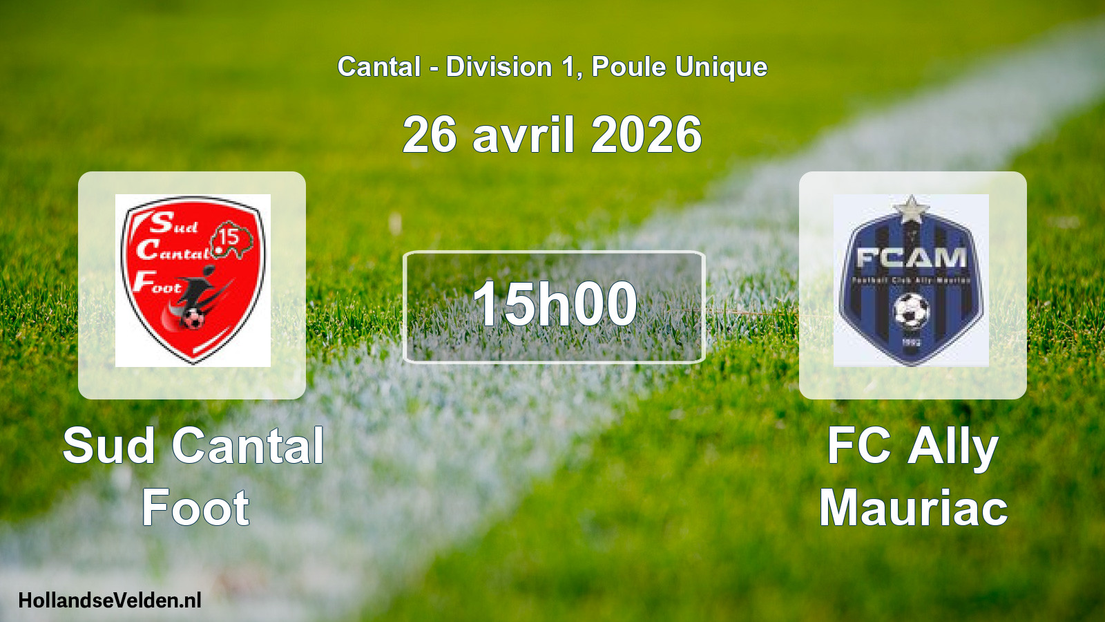Geplande wedstrijd: Sud Cantal Foot - FC Ally Mauriac (26 april 2026)