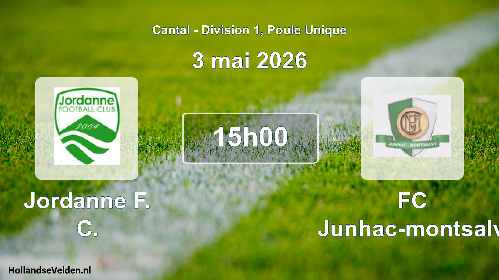 Geplande wedstrijd: Jordanne F. C. - FC Junhac-montsalv (3 mei 2026)