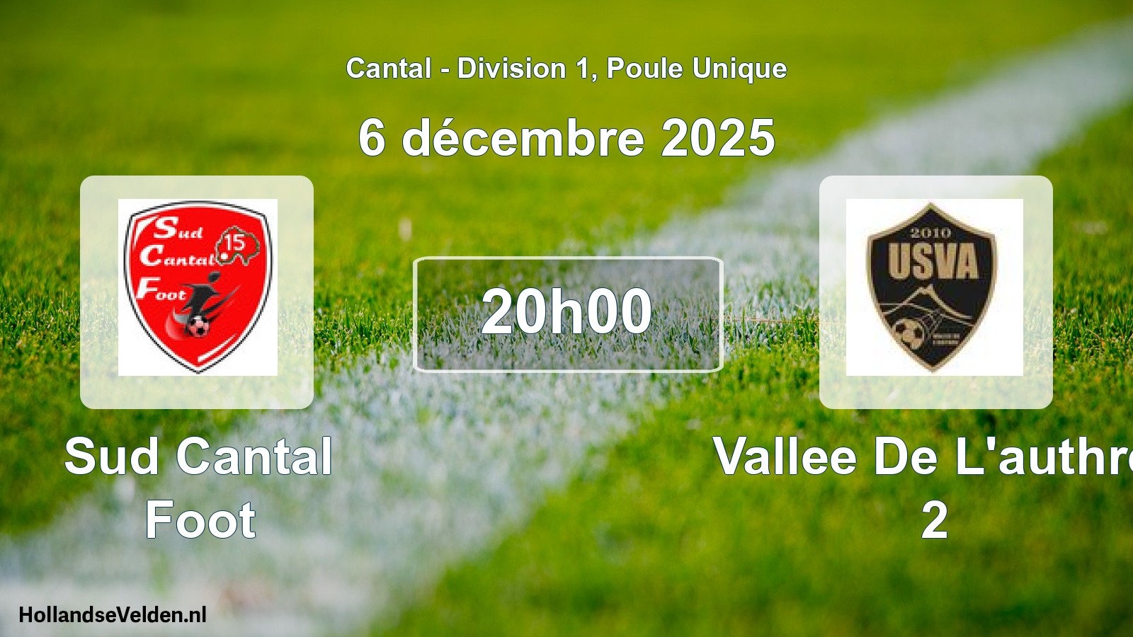 Geplande wedstrijd: Sud Cantal Foot - Vallee De L'authre 2 (6 december 2025)