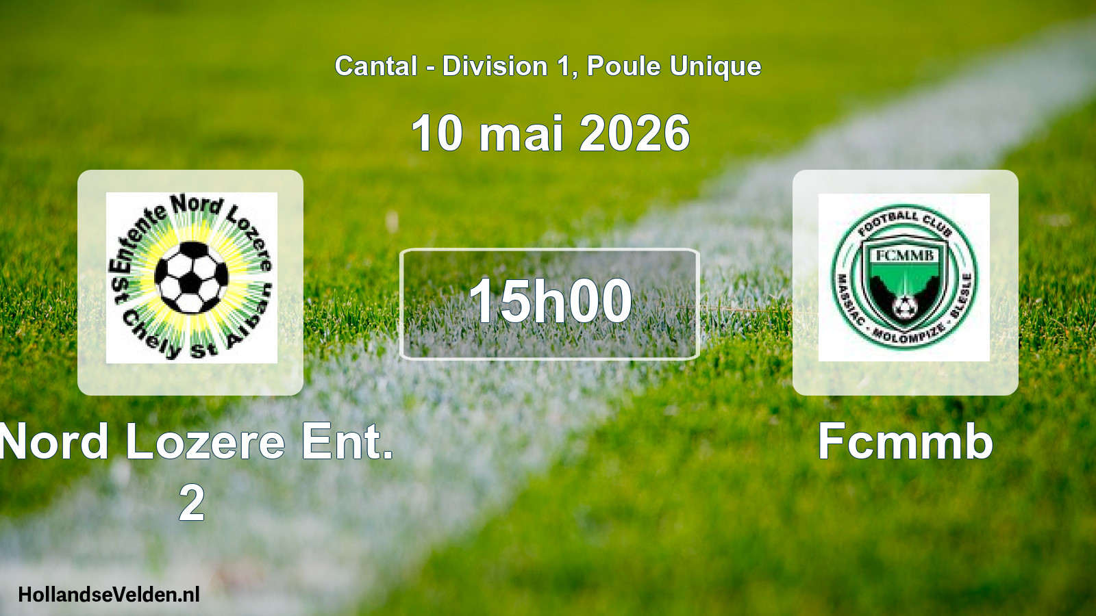 Geplande wedstrijd: Nord Lozere Ent. 2 - Fcmmb (10 mei 2026)