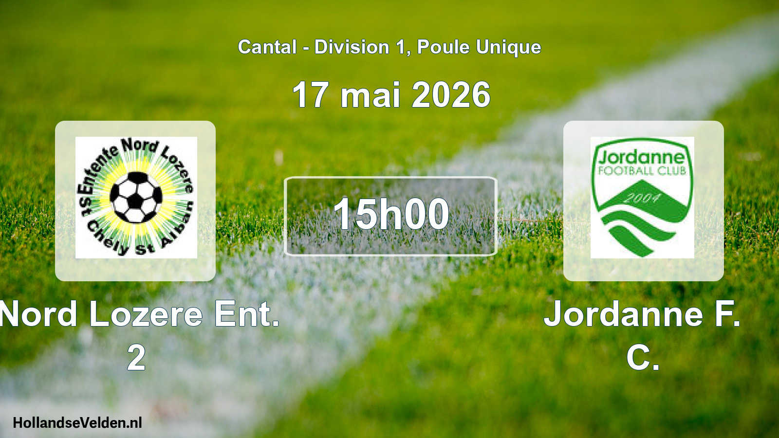 Geplande wedstrijd: Nord Lozere Ent. 2 - Jordanne F. C. (17 mei 2026)