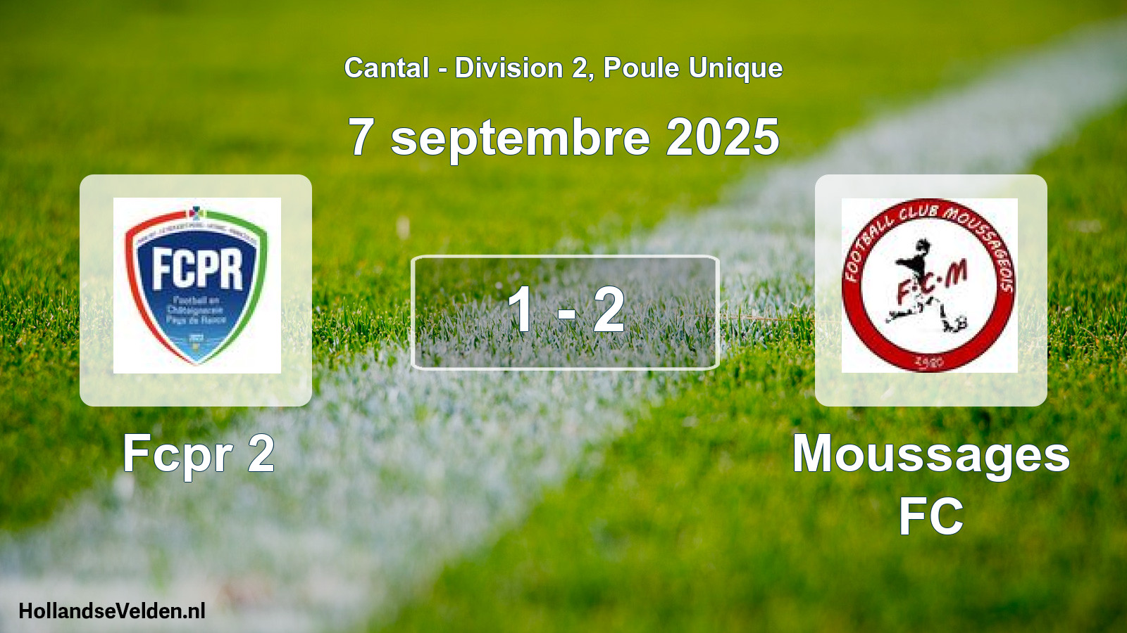 Gespeelde wedstrijd: Fcpr 2 - Moussages FC 1 - 2 (7 september 2025)
