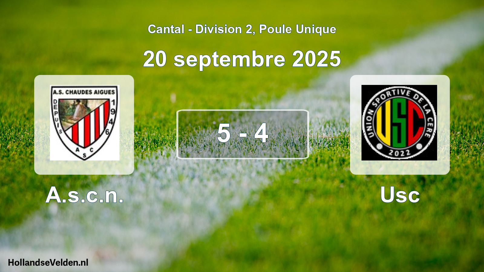 Gespeelde wedstrijd: A.s.c.n. - Usc 5 - 4 (20 september 2025)