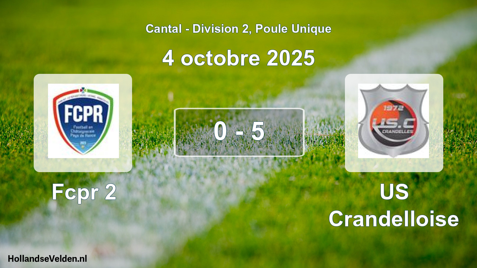 Match joué: Fcpr 2 - US Crandelloise 0 - 5 (4 octobre 2025)