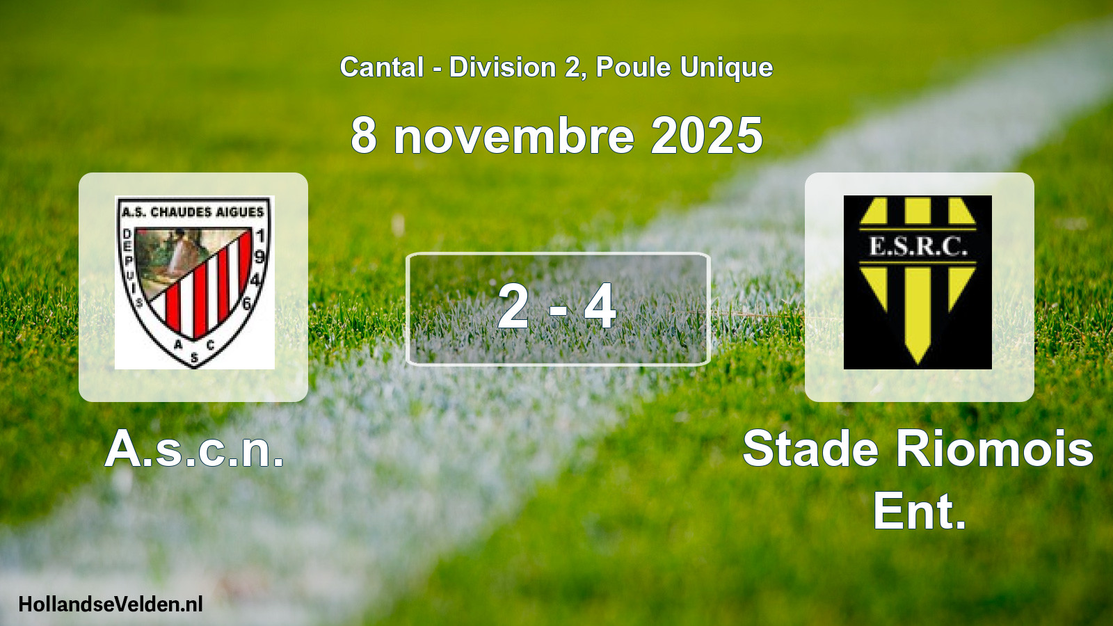 Gespeelde wedstrijd: A.s.c.n. - Stade Riomois Ent. 2 - 4 (8 november 2025)