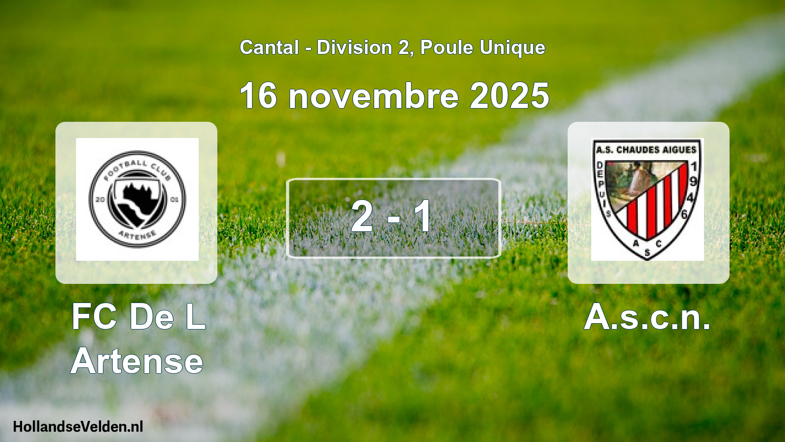 Match joué: FC De L Artense - A.s.c.n. 2 - 1 (16 novembre 2025)