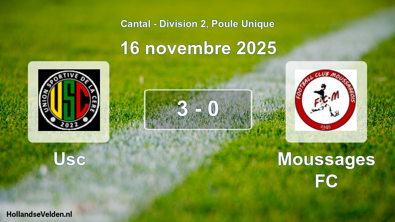 Match joué: Usc - Moussages FC 3 - 0 (16 novembre 2025)