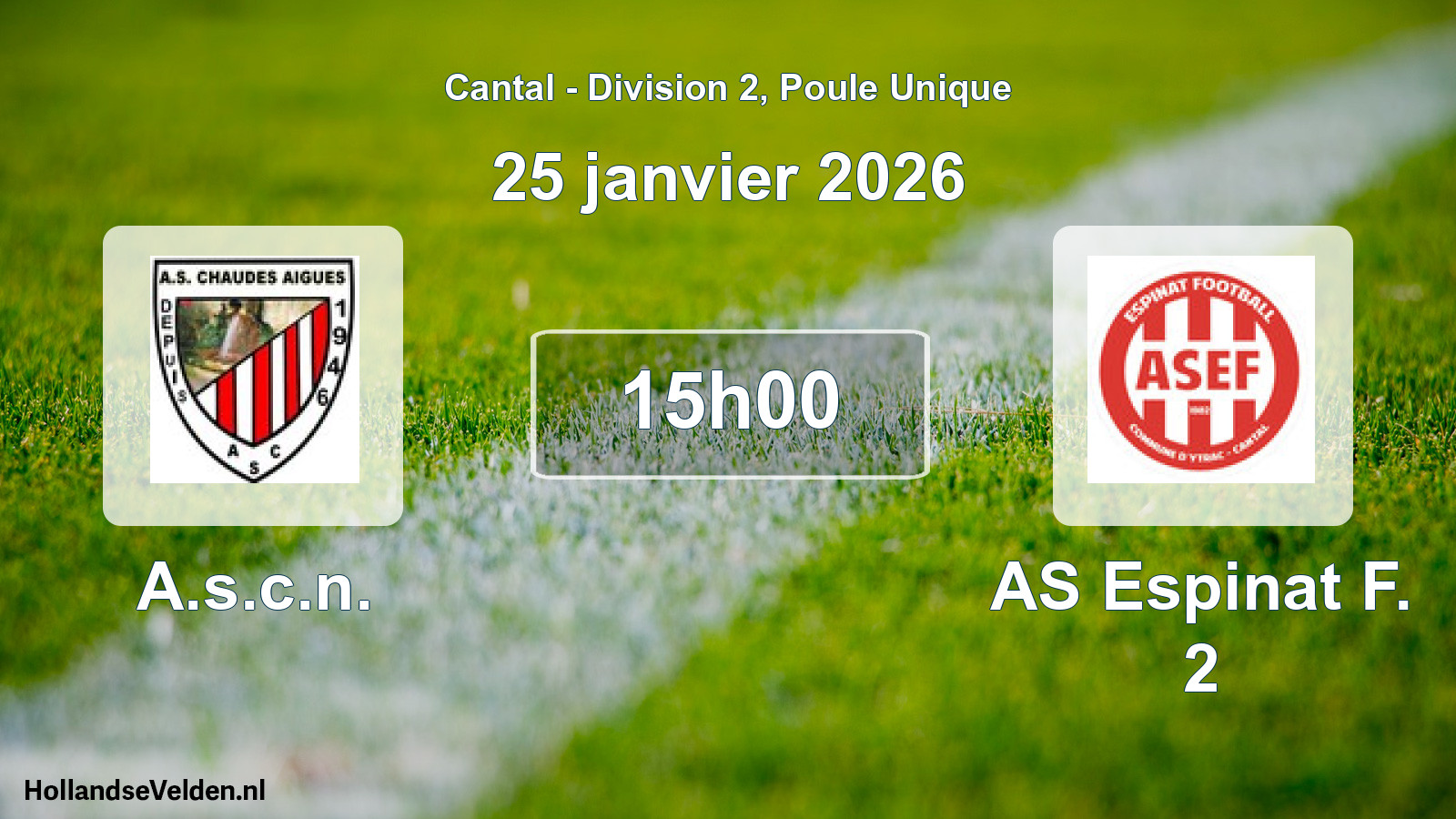 Match programmé: A.s.c.n. - AS Espinat F. 2 (25 janvier 2026)