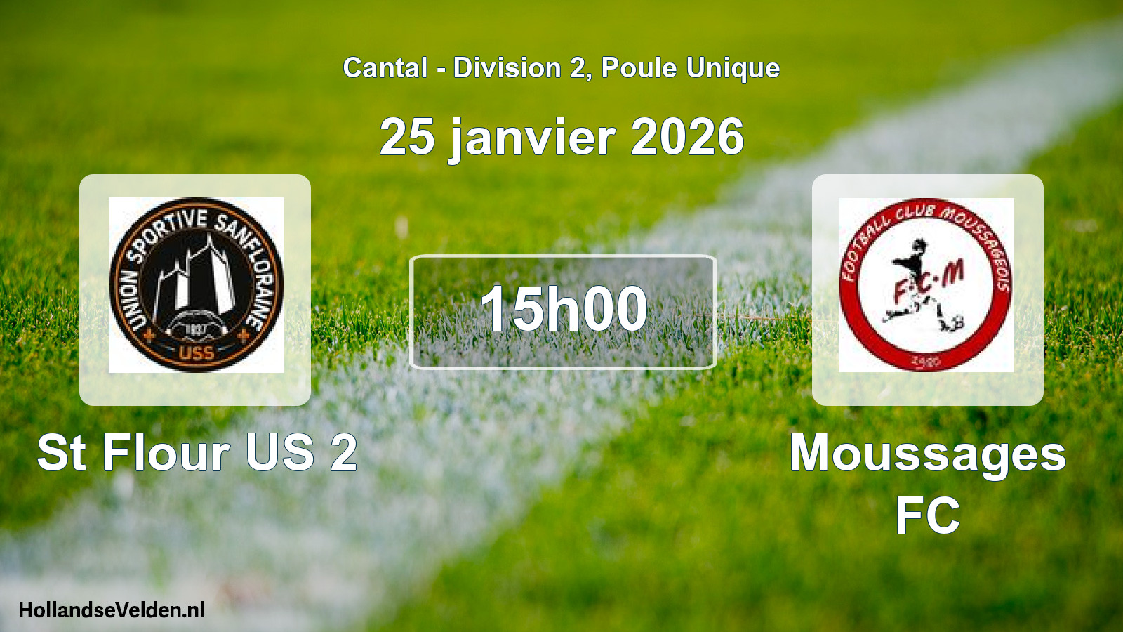 Match programmé: St Flour US 2 - Moussages FC (25 janvier 2026)
