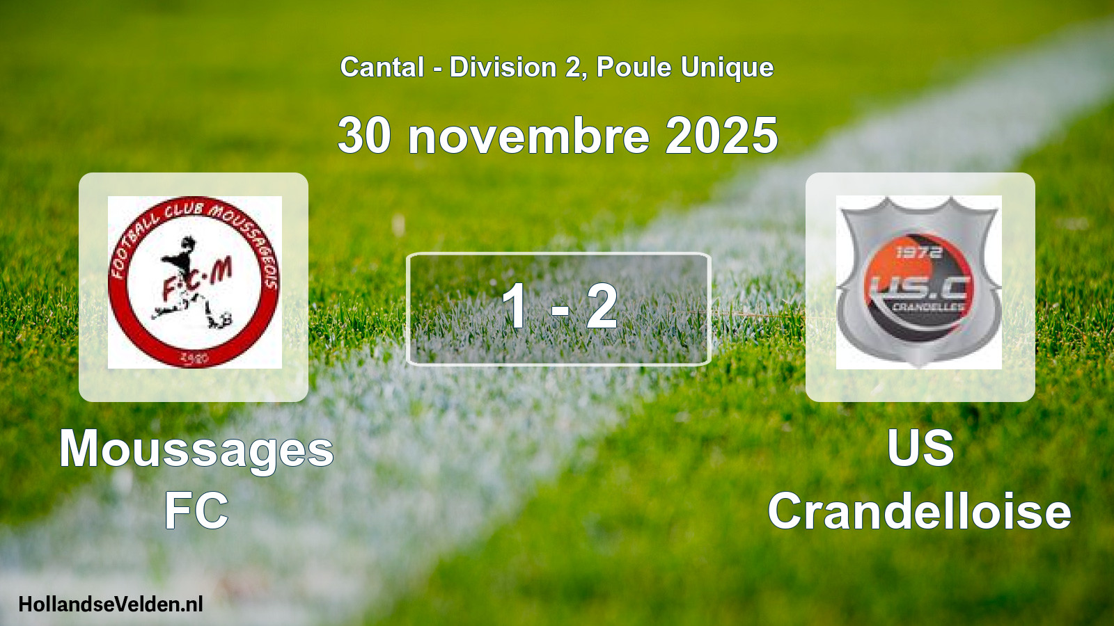 Match joué: Moussages FC - US Crandelloise 1 - 2 (30 novembre 2025)