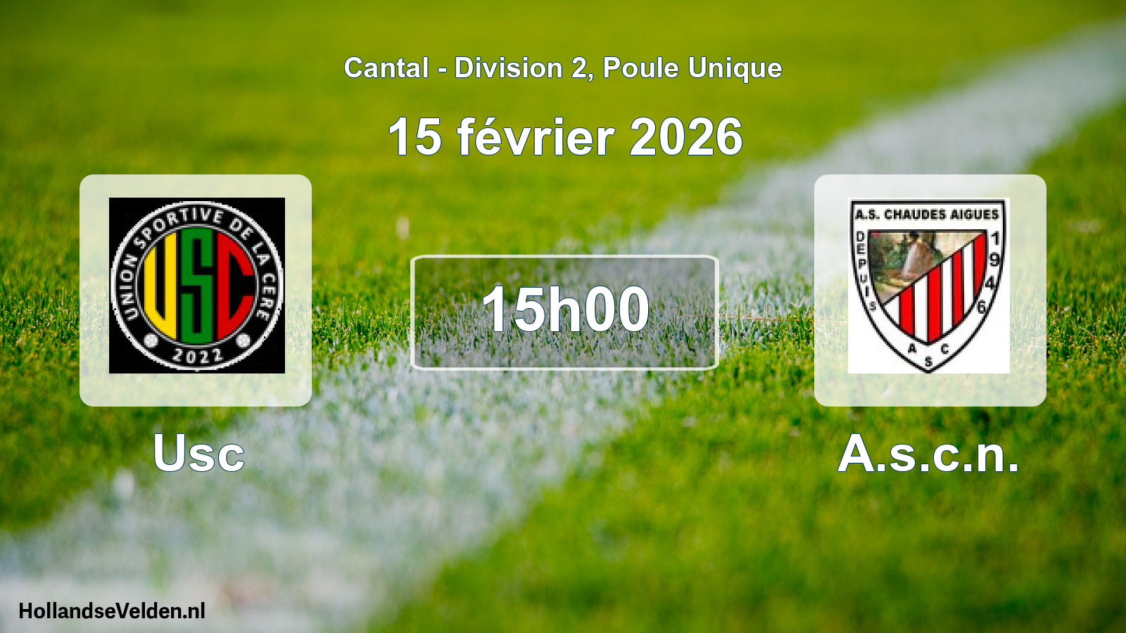 Match programmé: Usc - A.s.c.n. (15 février 2026)