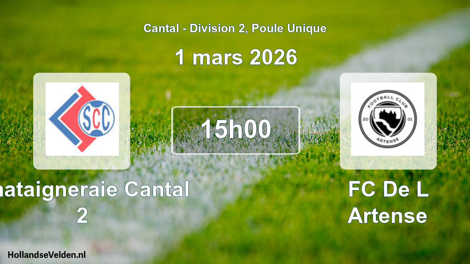 Match programmé: Chataigneraie Cantal 2 - FC De L Artense (1 mars 2026)