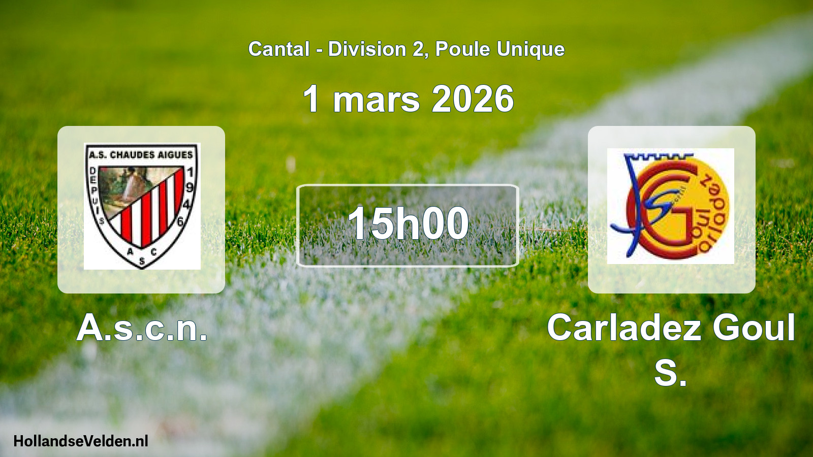 Match programmé: A.s.c.n. - Carladez Goul S. (1 mars 2026)