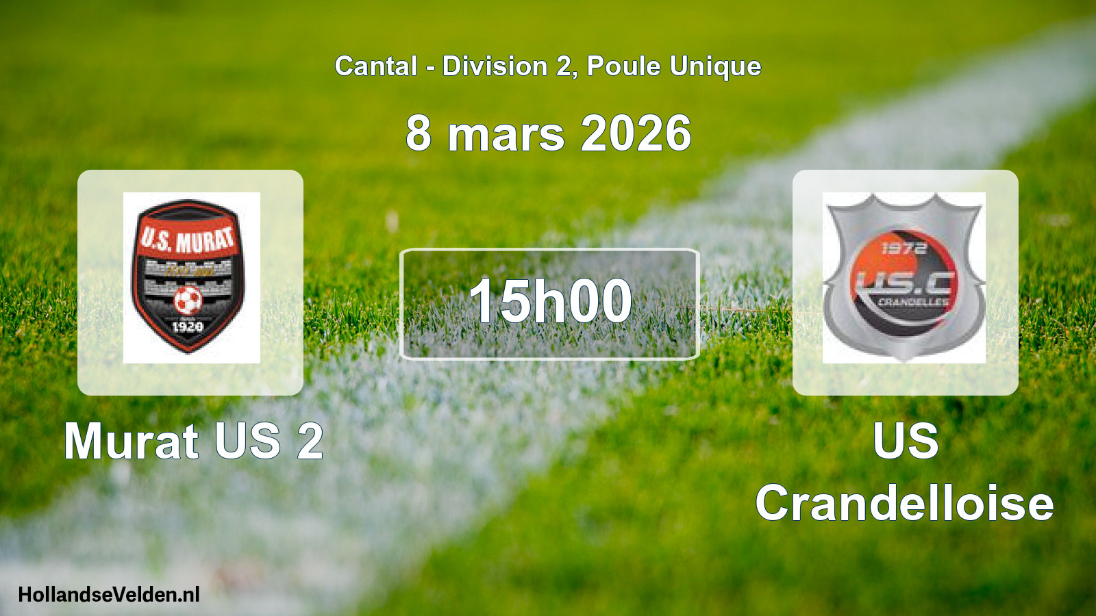 Match programmé: Murat US 2 - US Crandelloise (8 mars 2026)